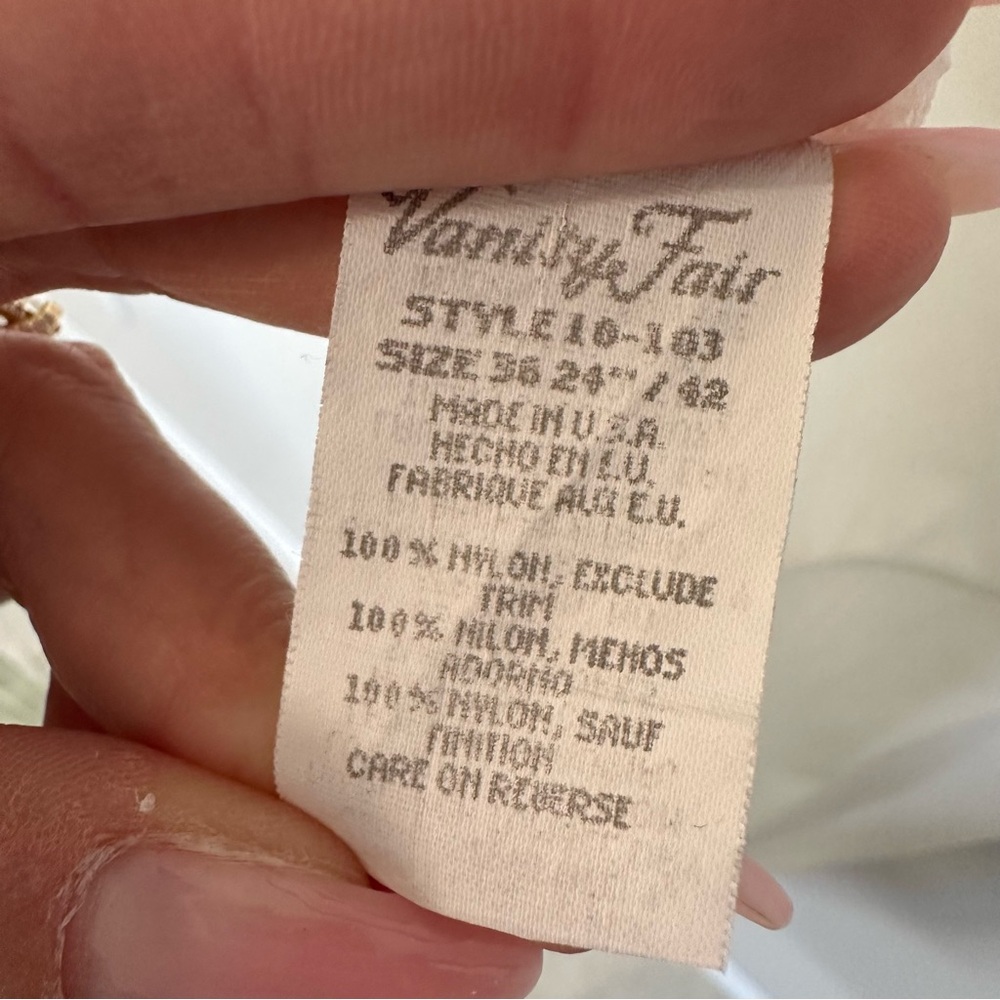 Vintage Vanity Fair Nylon Lace Slip Dress in White Made in USA Paper Tag, L - Picture 4 of 9